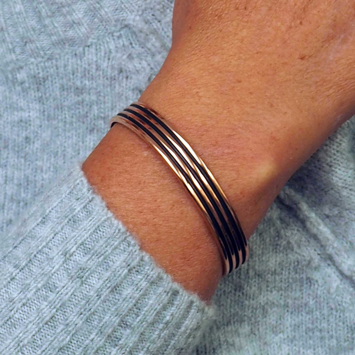 Copper oxidised bracelet