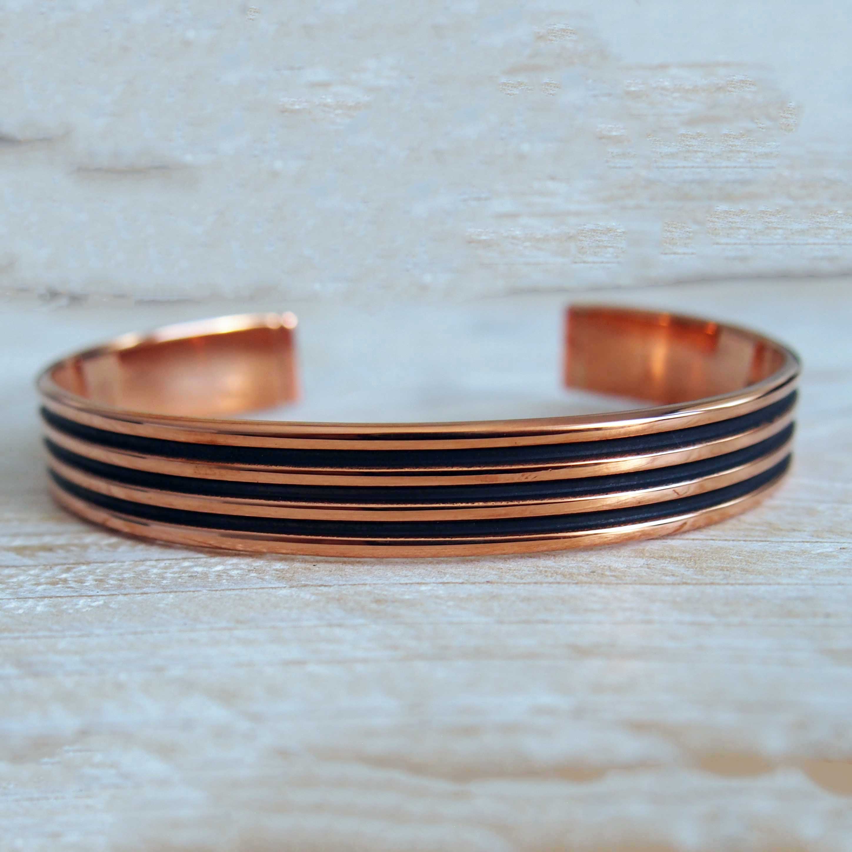 Oxidised Copper Cuff Bracelet (225) Secondary image