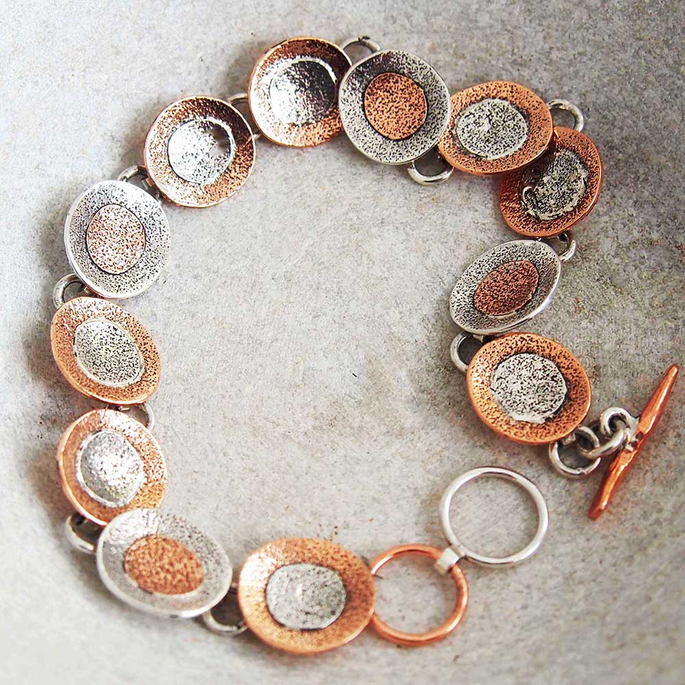 Brushed silver copper bracelet Main image