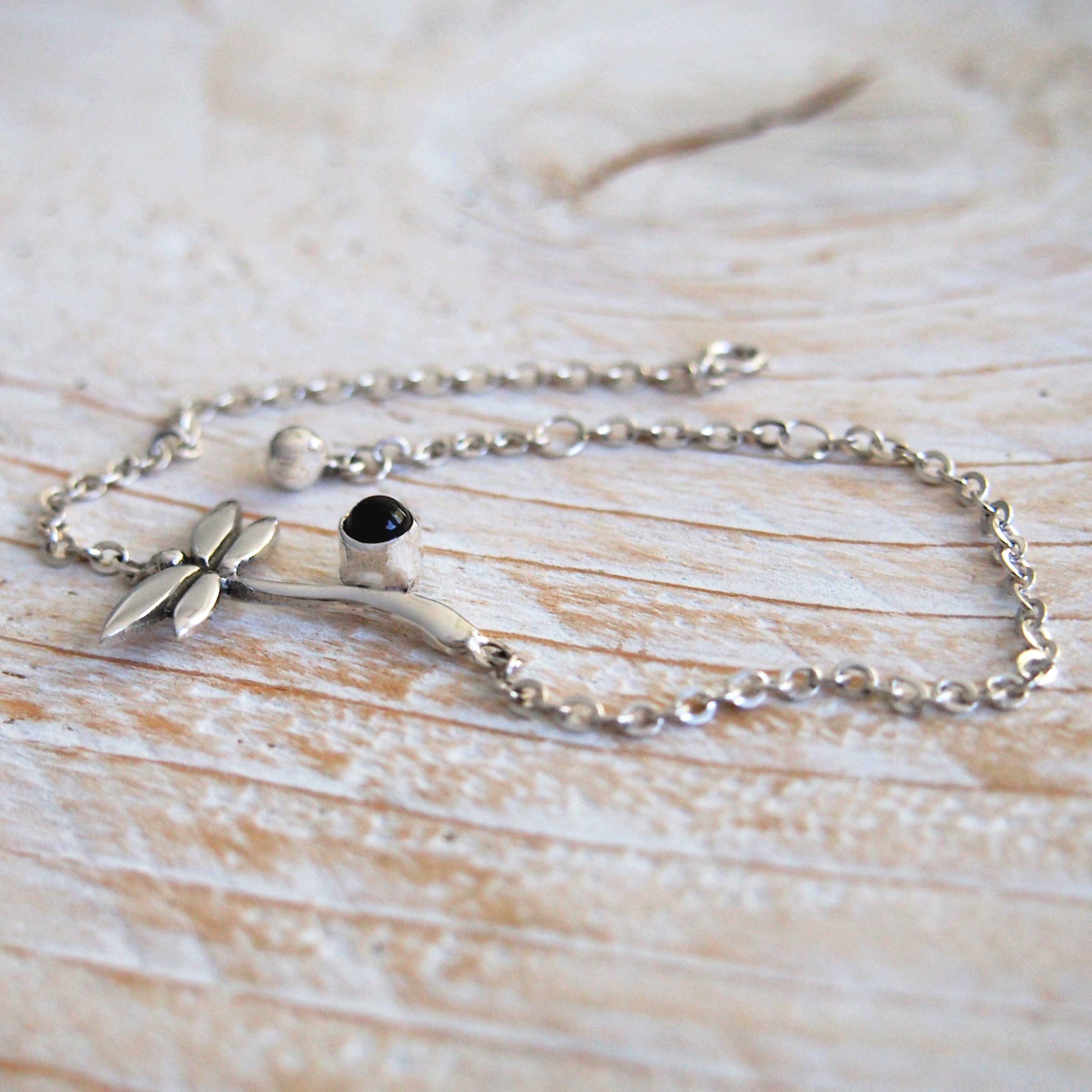 Handmade Silver Dragonfly Bracelet
