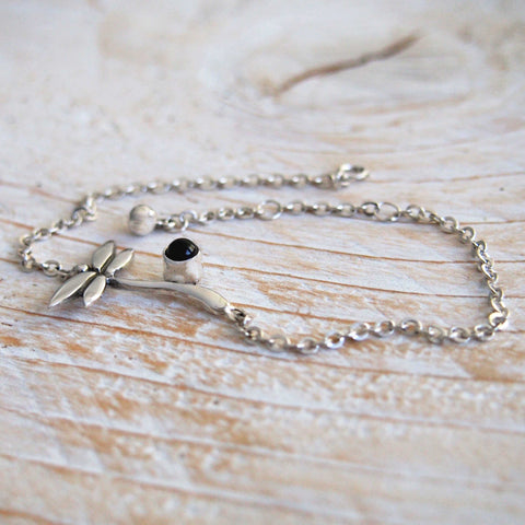 Handmade Silver Dragonfly Bracelet