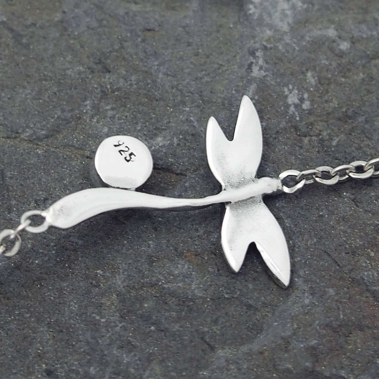 Dragonfly & Amethyst Silver Bracelet (227)
