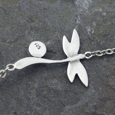 Dragonfly & Amethyst Silver Bracelet (227)
