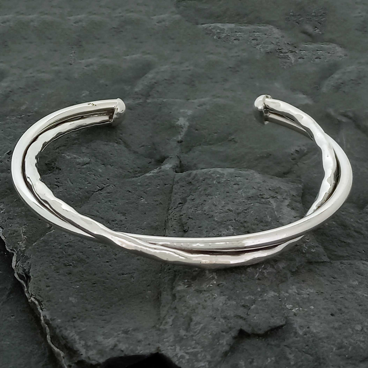 Duo Twist Silver Torque Bracelet Main image