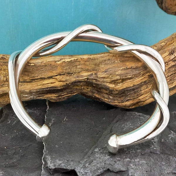 Handmade silver torque bracelet