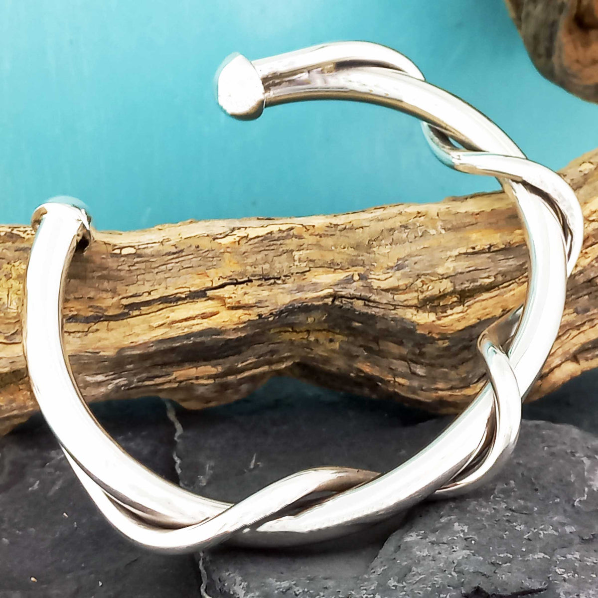 Twisting Strands Silver Torque Bracelet Main image