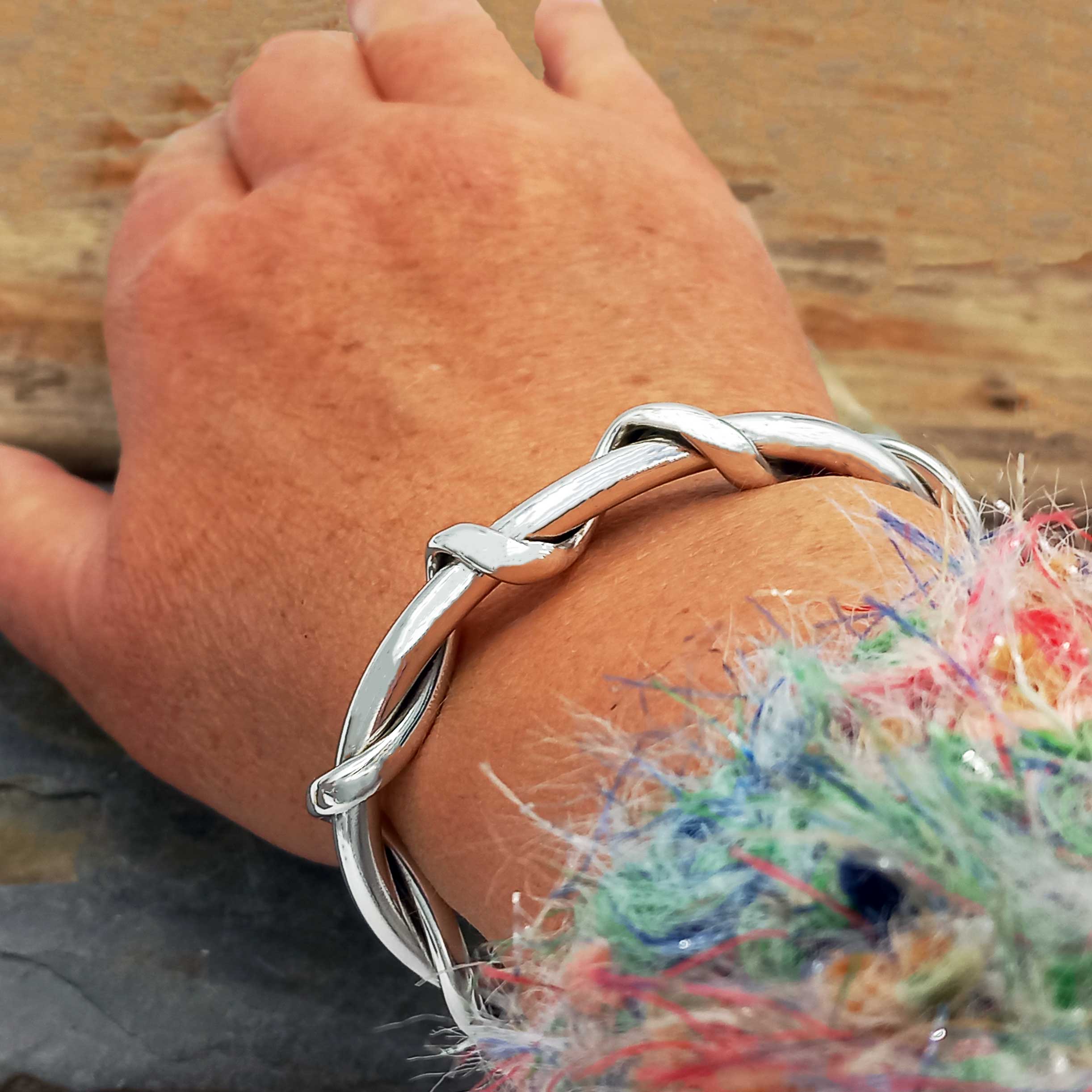 Twisting Strands Silver Torque Bracelet (234) Secondary image