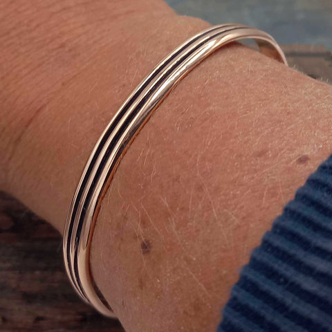 Handmade copper torque bracelet