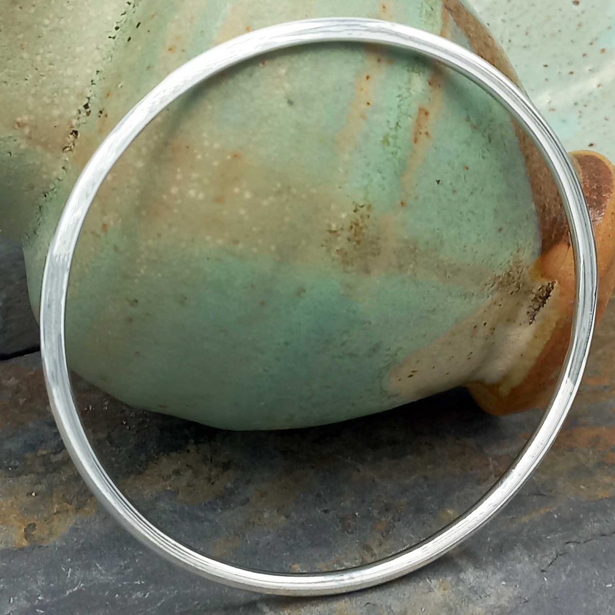 Polished Large Sterling Silver Bangle Main image