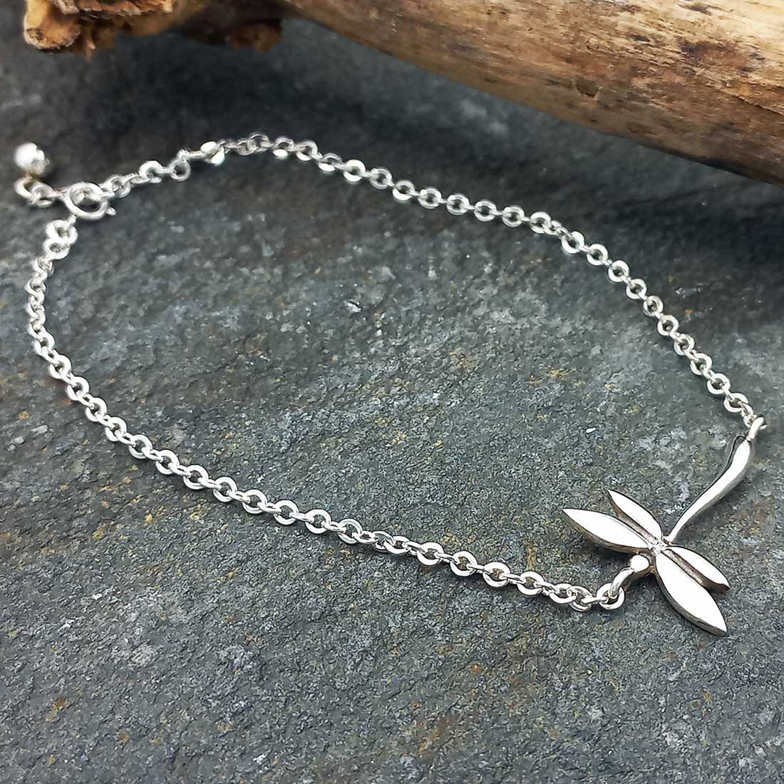 Handmade Dragonfly silver bracelet
