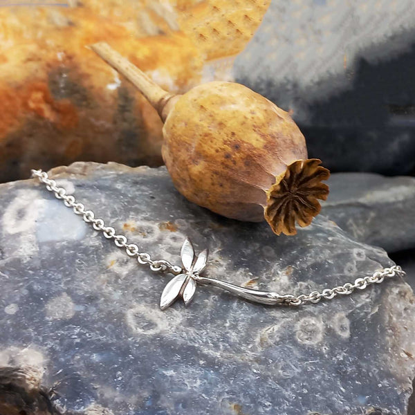 Silver Dragonfly chain link bracelet