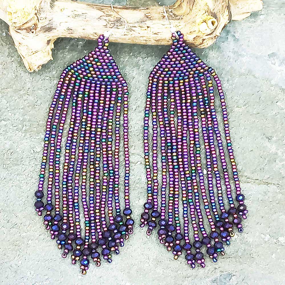 Statement Purple Bead Earrings Main image