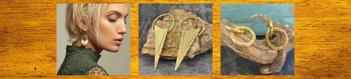 Artisan handmade brass earrings