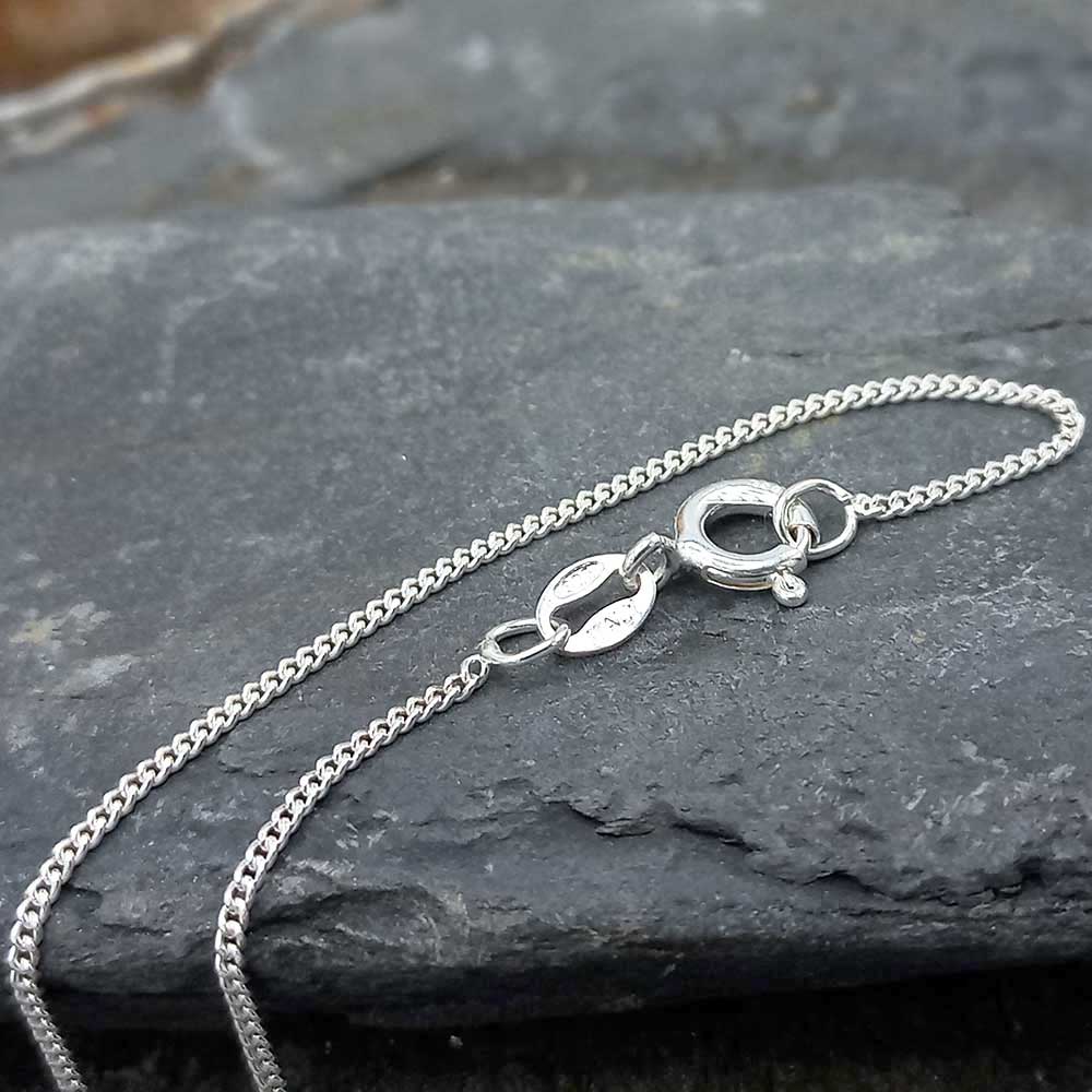 24" sterling silver curb chain