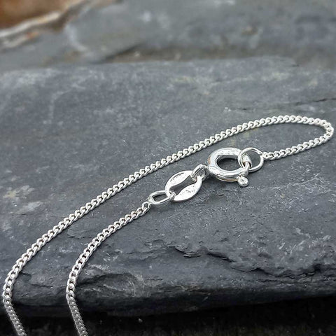 24" sterling silver curb chain