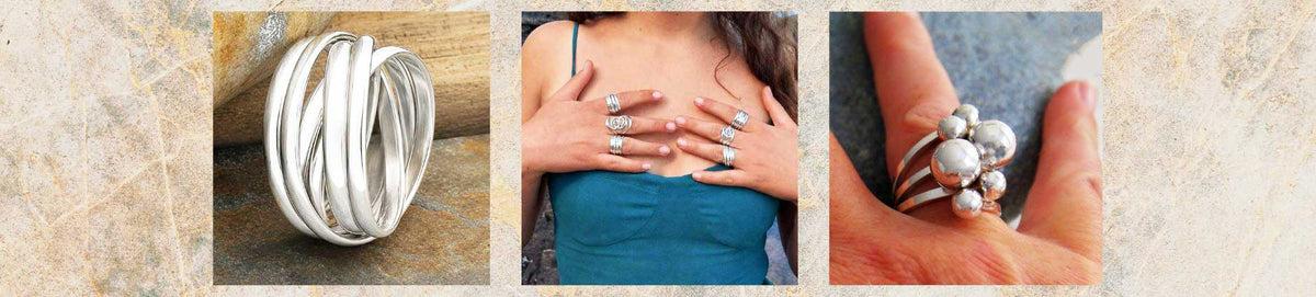 Chunky sterling silver rings banner