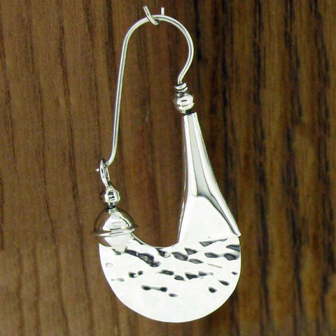 Unusual Hammered Silver Earrings