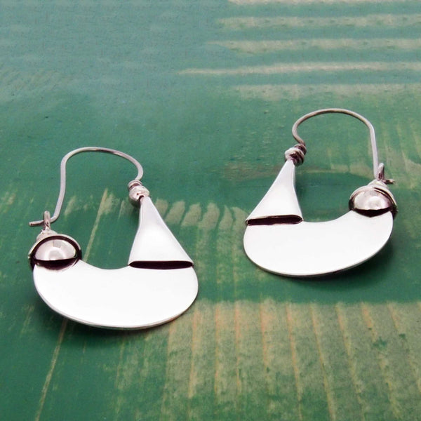 Unusual sterling Silver Earrings