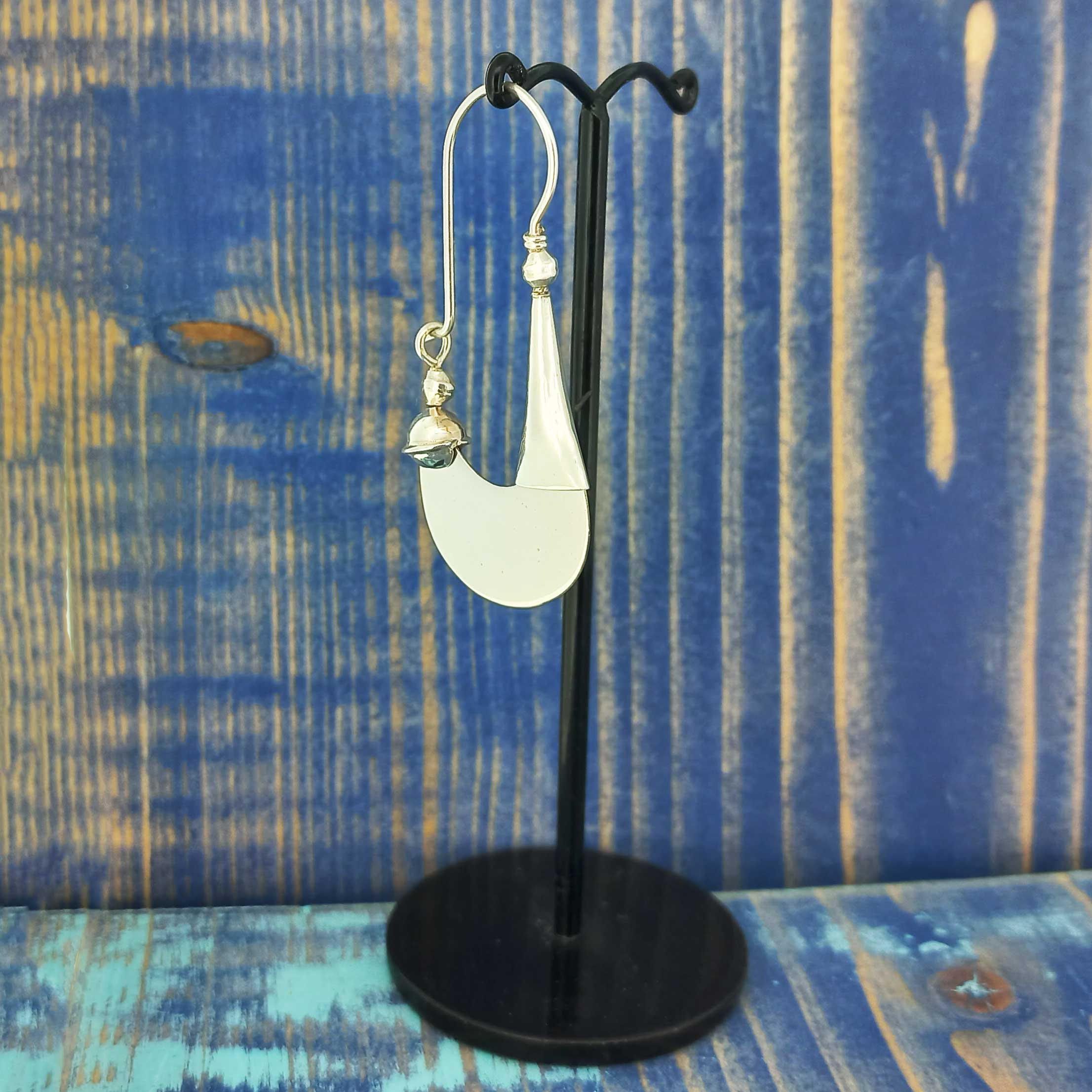 Unusual handmade silver Mexican earrings