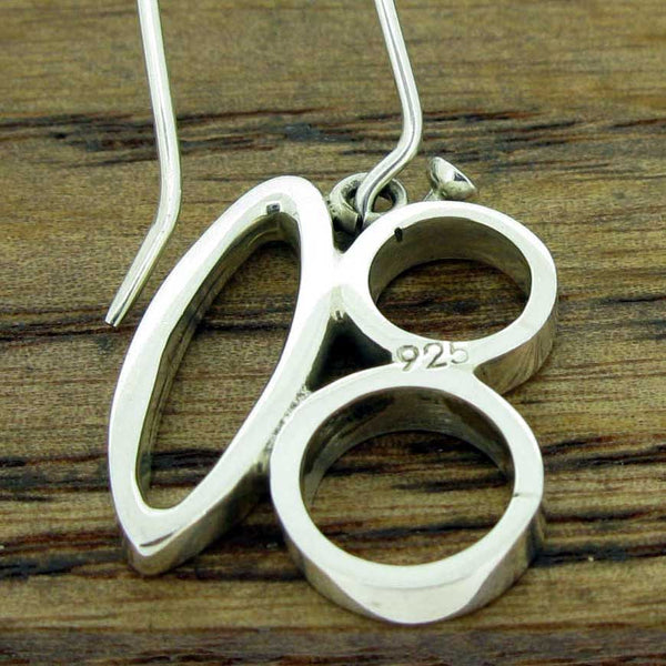 Oval Circle Silver Earrings  (167)