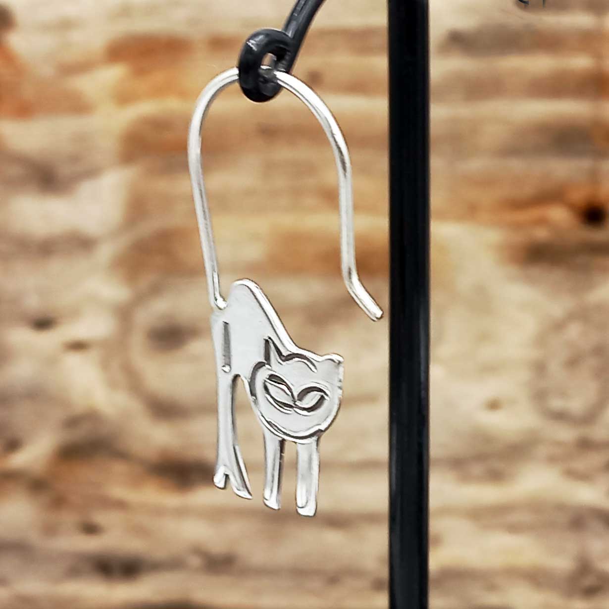 Cat Silver Earrings (200) Secondary image