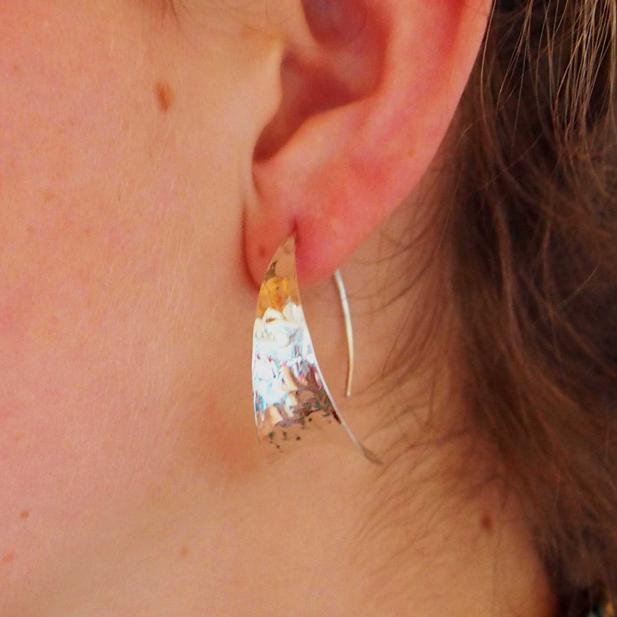 Chunky sterling silver hoop earrings
