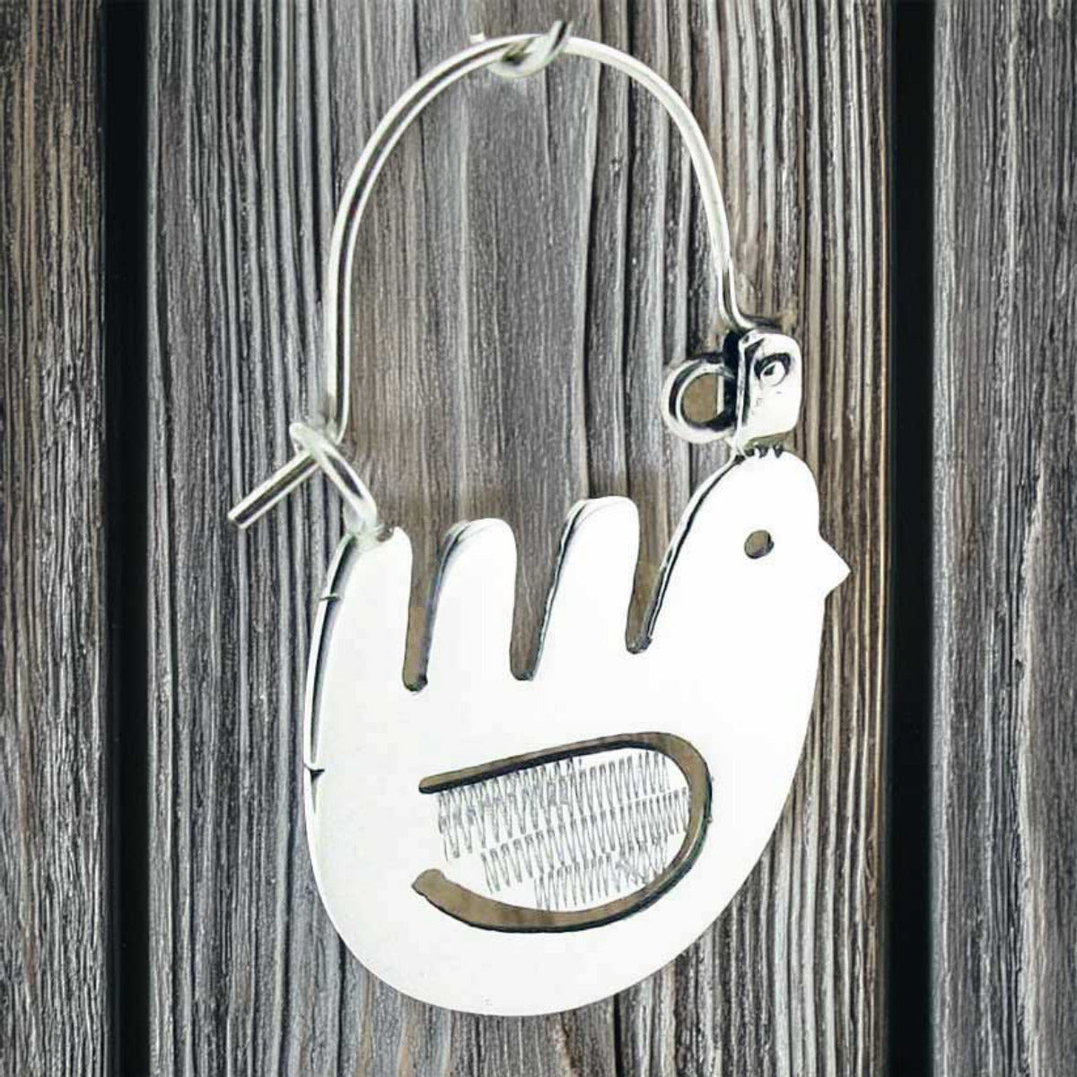 Handmade silver bird earrings