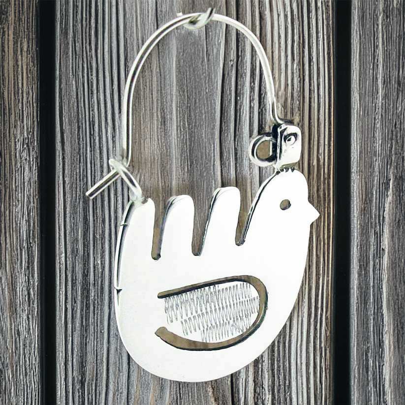 Handmade silver bird earrings