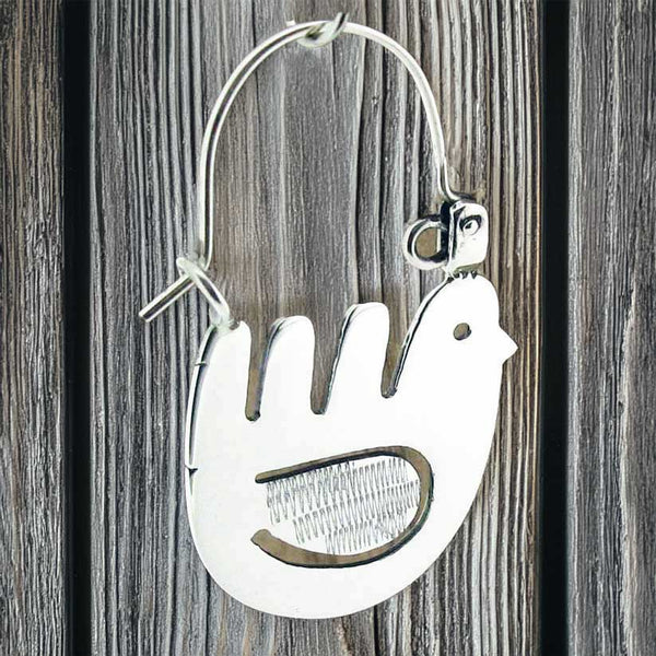 Handmade silver bird earrings