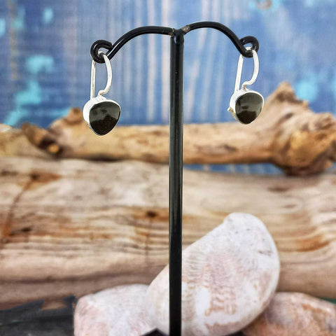 Handmade Obsidian sterling silver earrings