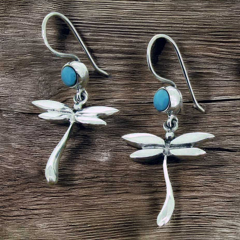 Handmade Dragonfly silver earrings