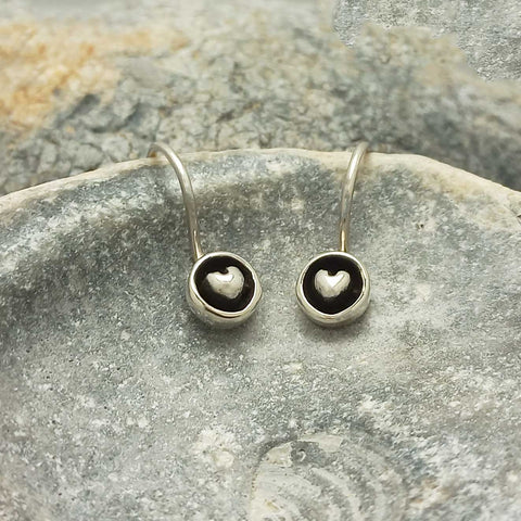Silver heart handmade earrings