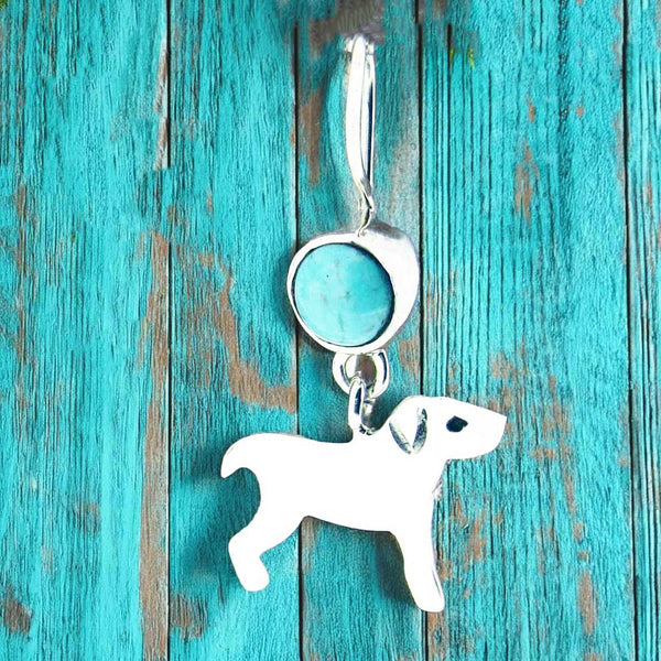 Handmade silver dog earrings