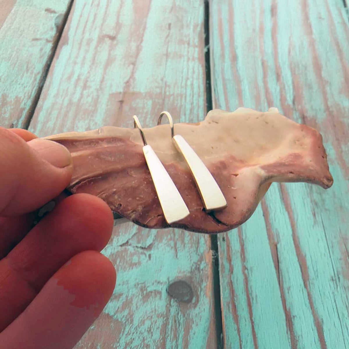 Tira drop mexican silver earrings