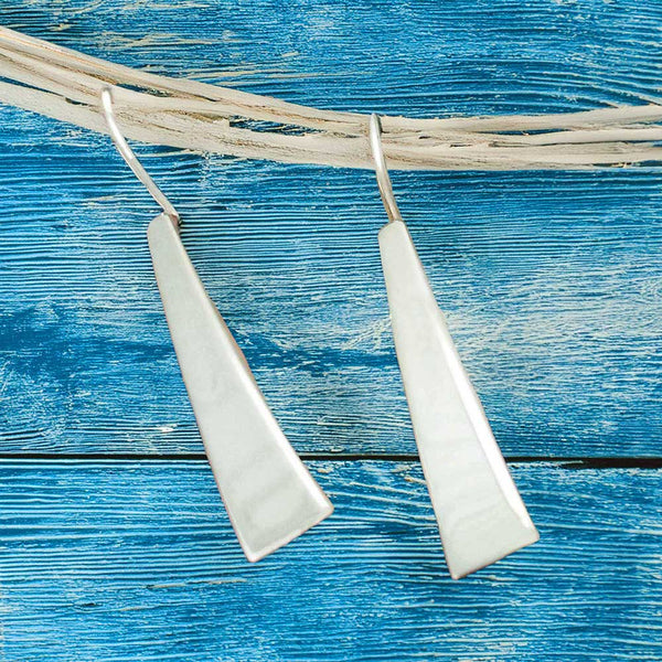Tira angular drop Mexican silver earrings