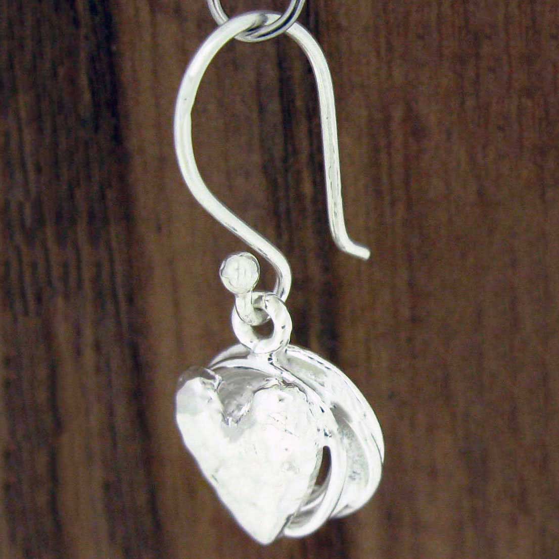 Knotted Heart Silver Earrings (574)