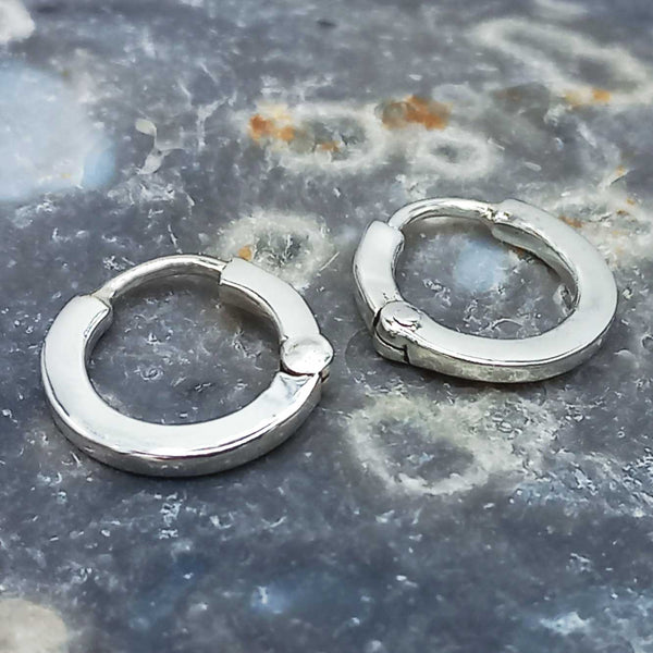 Sleeper Hoops 12mm Silver Earrings 