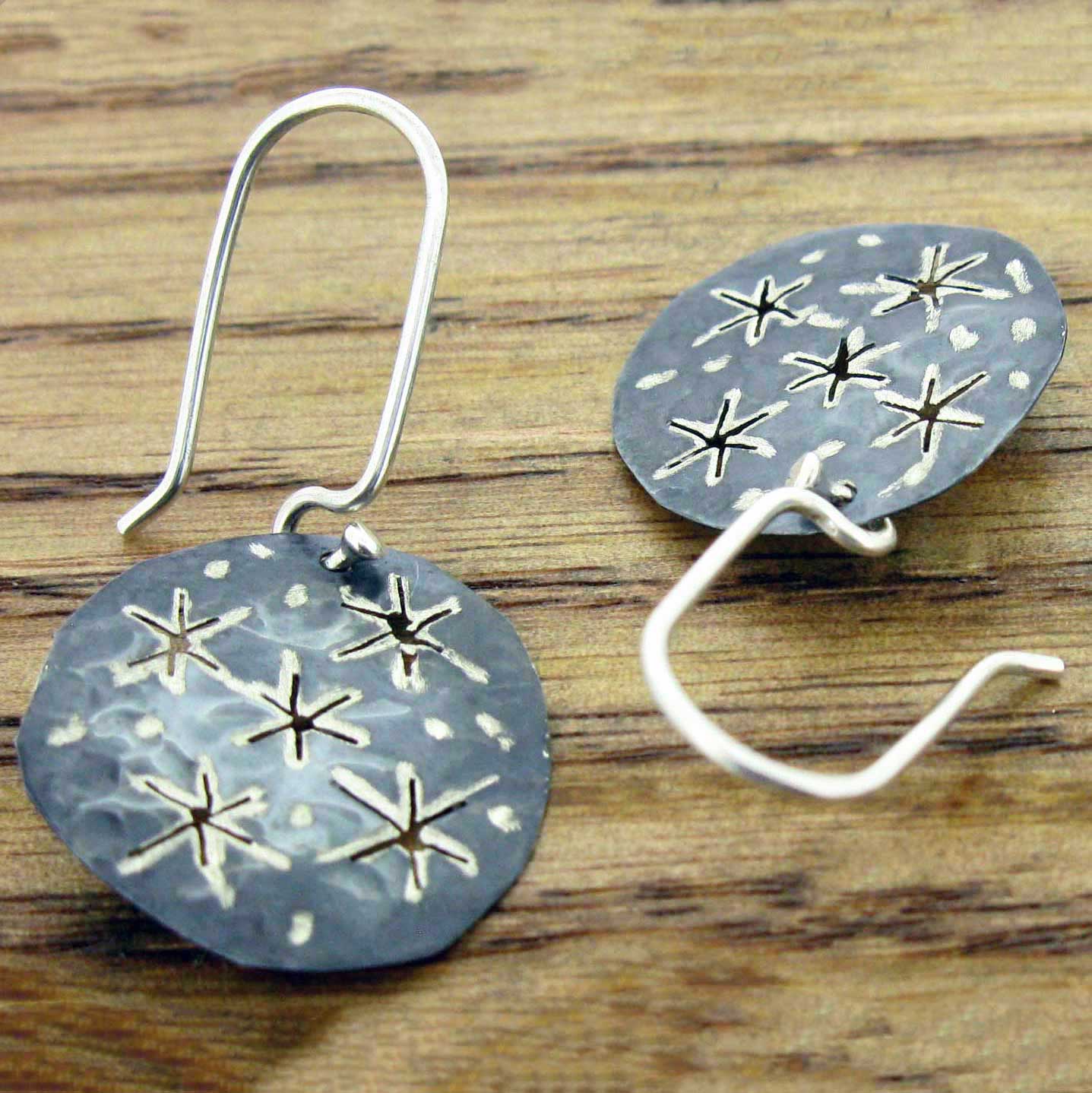 Starry Night Mini Silver Earrings