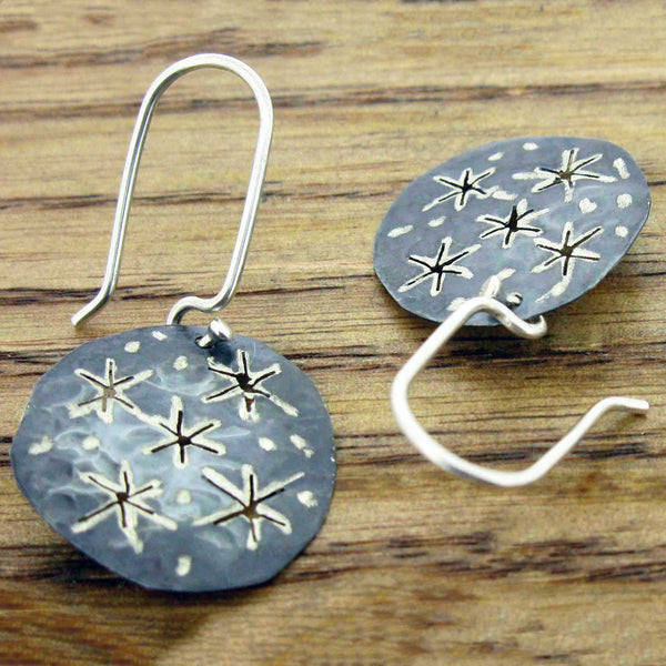 Starry Night Mini Silver Earrings