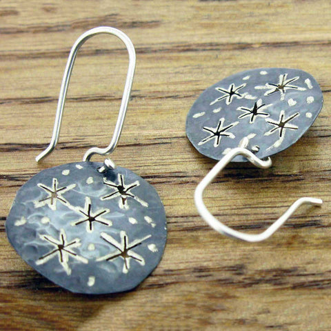 Starry Night Mini Silver Earrings