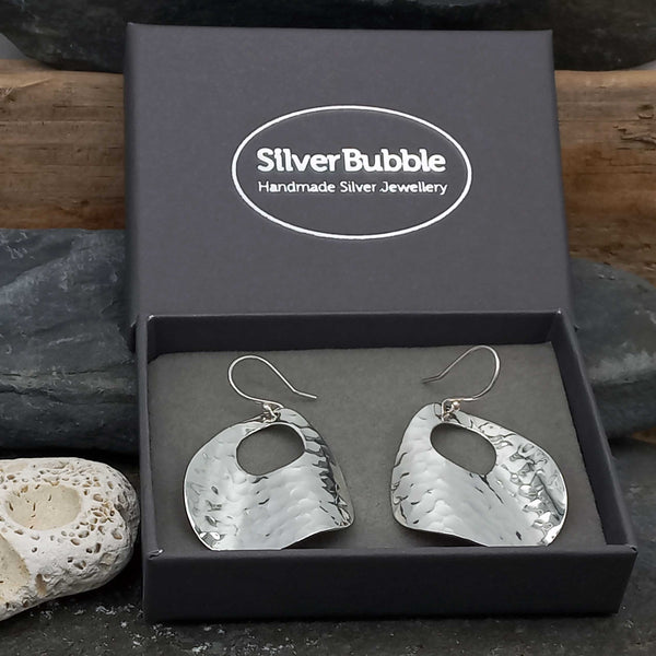 Handmade hammered earrings