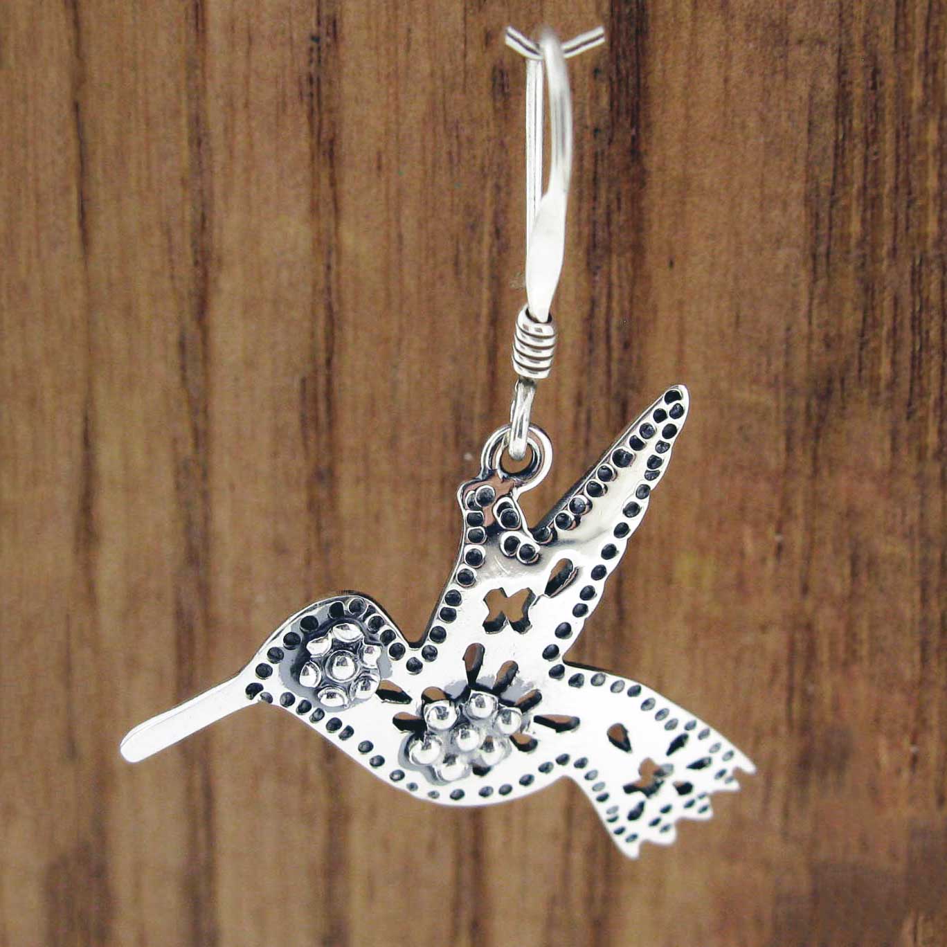 Mexican folk art hummingbird earrings