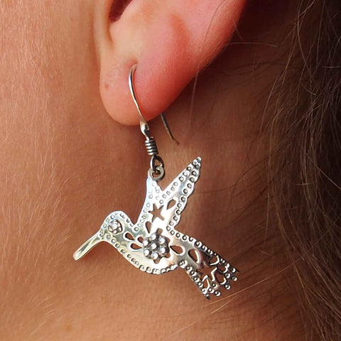 Hummingbird sterling silver earrings