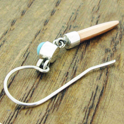 Turquoise Aguja Silver & Copper Earrings (680)