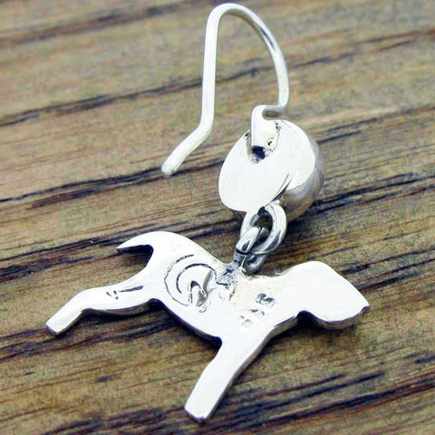 Dog with Amethyst Silver Earrings (683)