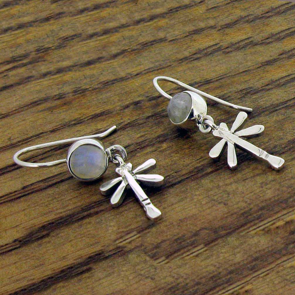 Sterling silver dragonfly earrings