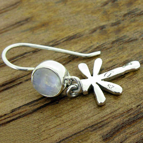 Dragonfly with Moonstone Silver Earrings (684)