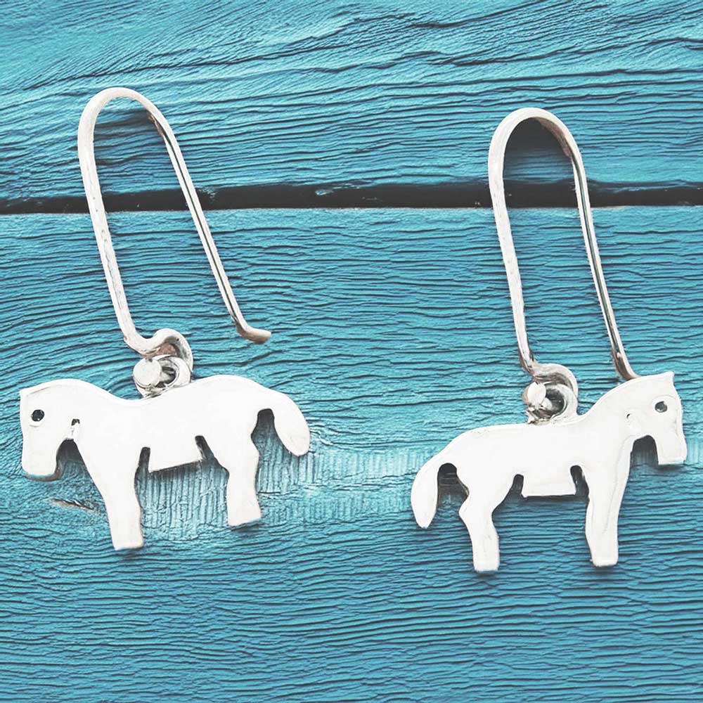 Sterling Silver Horse Earrings