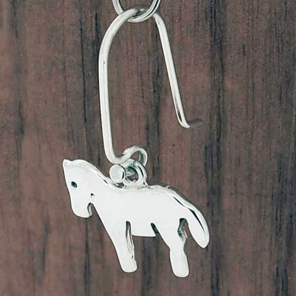 Handmade silver horse earrings