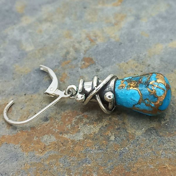 Unusual turquoise drop earrings